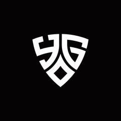 YG monogram logo with modern shield style design template