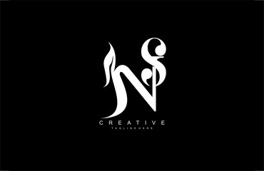 Minimal Clean Letter NS Monogram Logotype Design
