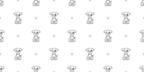 Cartoon character dog seamless pattern background for design.