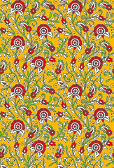 seamless floral kalamkari patterns