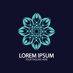 Flower logo. The circular logo. Logo of the flower. Stylized flower. Petals. Simple logo. The brand name  emblem  logo. Mandala. Logo boutique. Logotype for beauty. Logo for flower shop.