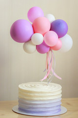cake topper, balloons lilac and pink