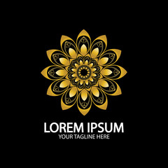 Flower logo. The circular logo. Logo of the flower. Stylized flower. Petals. Simple logo. The brand name  emblem  logo. Mandala. Logo boutique. Logotype for beauty. Logo for flower shop.