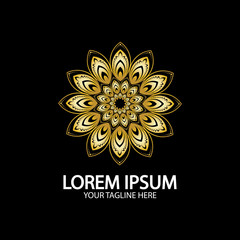 Flower logo. The circular logo. Logo of the flower. Stylized flower. Petals. Simple logo. The brand name  emblem  logo. Mandala. Logo boutique. Logotype for beauty. Logo for flower shop.