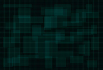 HUD dark green background with thin grid. Design for science theme, artifical intelligence, neural network and hi-tech. Vector