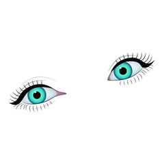 Blue eyes on a white background.Vector illustration