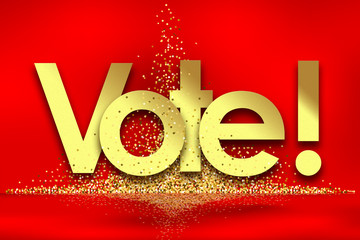 vote in red background and golden stars