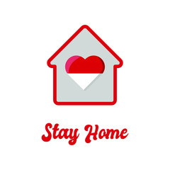 indonesia stay home vector illustration icon sticker