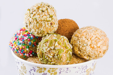 Energy balls on the white background, studio shot