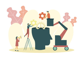 Mental health care treatment vector illustration concept.