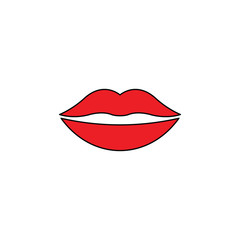 red lips - vector icon	
