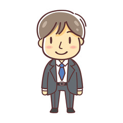 ダークグレーのスーツとネクタイの男性の汎用イラスト