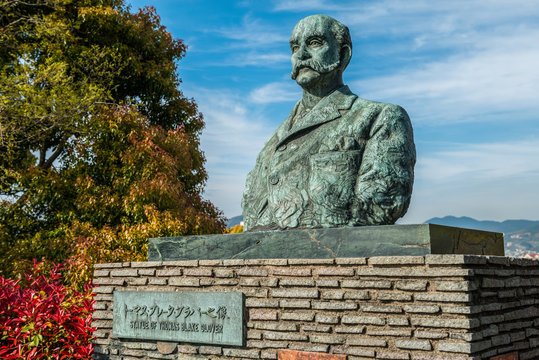 Bust of Thomas Blake Glover in Glover Gardens, Nagasaki Japan