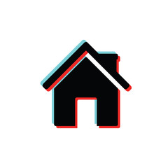 Fototapeta premium Home icon glitch old screen design 