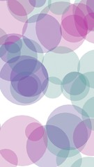Multicolored translucent circles on a white background. Pink tones. 3D illustration