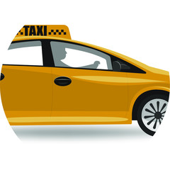 Taxi car icon on a white background