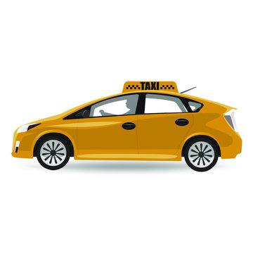 Taxi car icon on a white background