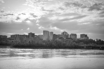 Washington DC, skyline with a view from Arlington, Rosslyn and Potomac river