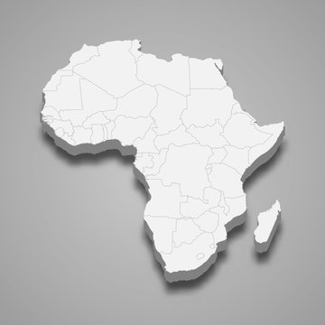 3d map of Africa Template for your design