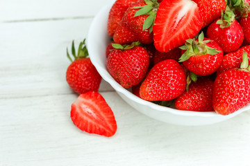 Strawberries In A Plate On White