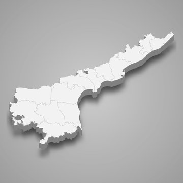 andhra pradesh 3d map state of India Template for your design