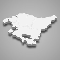 Basque Country 3d region of Spain Template for your design