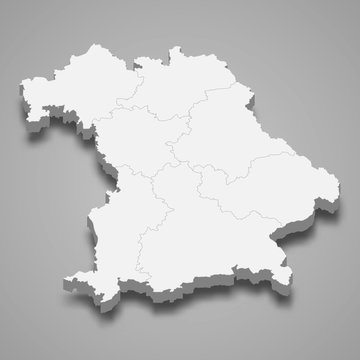 Bayern 3d map state of Germany Template for your design