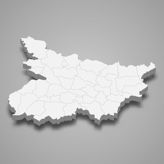 Fototapeta premium Bihar 3d map state of India Template for your design