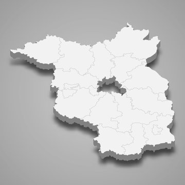 brandenburg 3d map state of Germany Template for your design