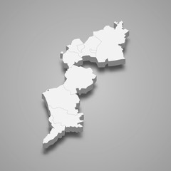 burgenland 3d map state of Austria Template for your design