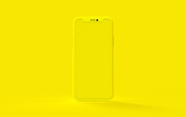 Smart phone on 2021 year color  minimalist background.3d render