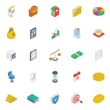 
Business Isometric Icons Pack 
