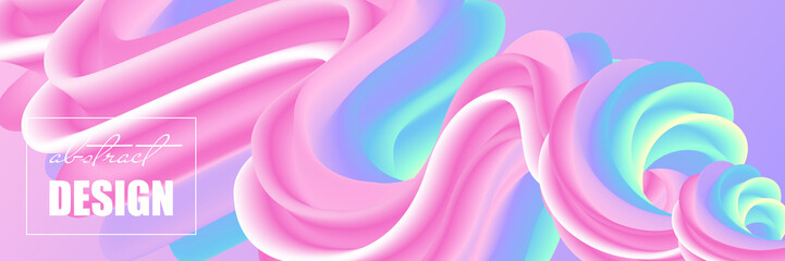 Colorful abstract background with futuristic gradient waves. Trendy illustration for business poster, web banner, landing page or cover