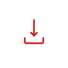 Download content icon. Downloading media symbol. User interface button. Down. Straight arrow for multimedia navigation. Networking. Sign for web and mobile app. Simple arrow to base. Vector.