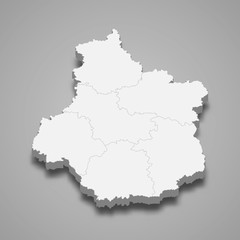 Obraz premium centre val de loire 3d map region of France Template for your design