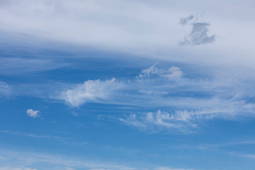 Background and texture of light Cumulus clouds in the blue sky.
