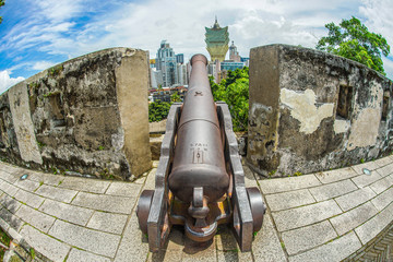 モンテの砦の大砲（マカオ特別行政区）
