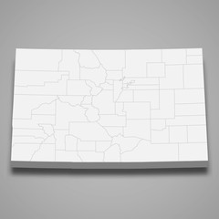 Colorado 3d map state of United States Template for your design