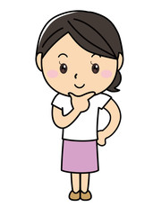 女の子01_01（笑顔・考える）