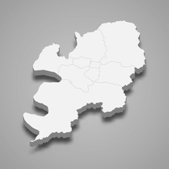 Daegu 3d map region of South Korea Template for your design