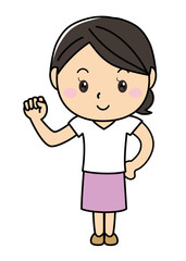 女の子01_01（笑顔・グー）