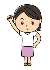 女の子01_01（笑顔・グー・頑張ろう）