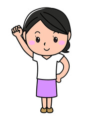 女の子01_01（笑顔・グー・頑張ろう）