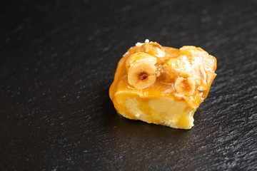 Homemade vegan candy barfi indian sweet dwaraka, made by condensing milk and sweetened with sugar