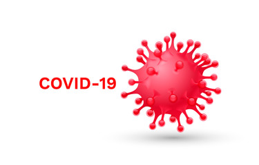 Virus organism danger, biology macro, white background.