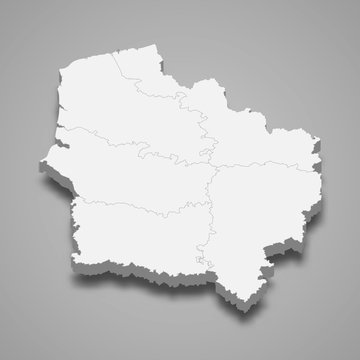 hauts-de-france 3d map region of France Template for your design