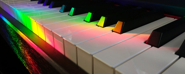 Abstract Colorful Piano Keys