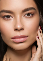 Asian beauty  woman face natural makeup head shot close up