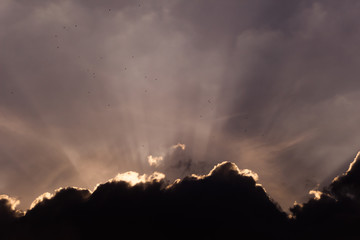 sunset over the clouds