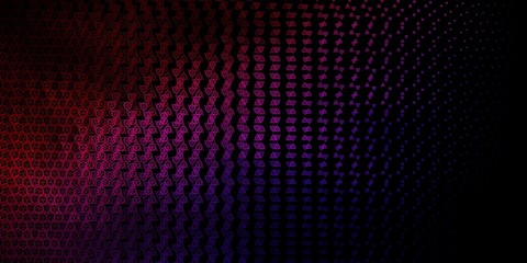 Fototapeta premium Dark Blue, Red vector backdrop with mystery symbols.